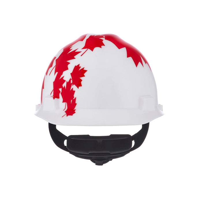 MSA V-Gard® White and Red Canadian Freedom Series™  Helmet with Cap-style Brim