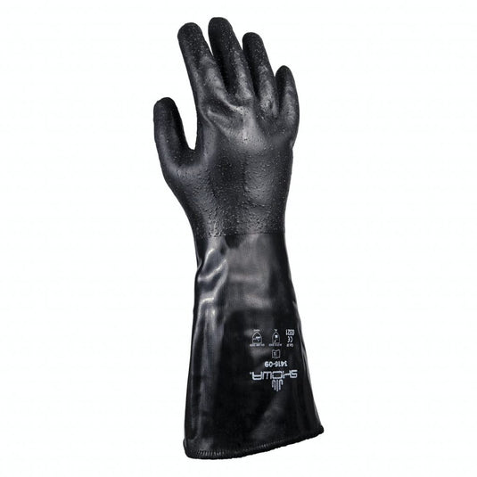 SHOWA BLACK NEOPRENE 14" GLOVE SEAMLESS CUT RESISTANT LINER ROUGH GRIP 3416