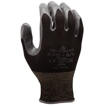 SHOWA ATLAS GLOVE DURABLE NITRILE-COATED WITH 13-GAUGE SEAMLESS DESIGN AND LINT-FREE LINER-370B