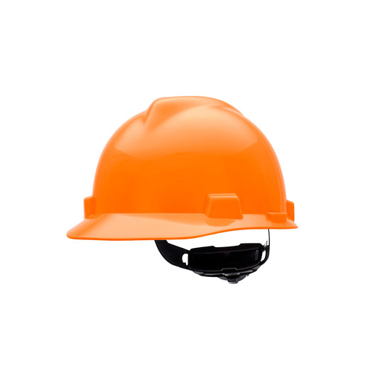 MSA V-Gard® Hard Hat Cap Style, Slotted Cap, Hi-Viz Orange - 488146