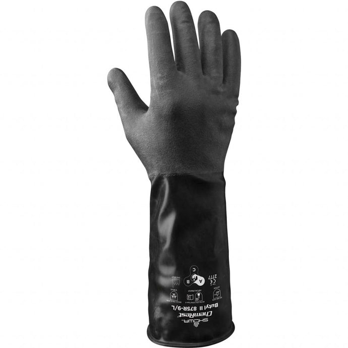 SHOWA ROUGH FINISH BUTYL GLOVES, 14 MIL - 875R