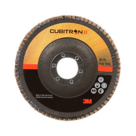 3M™ CUBITRON™ II FLAP DISC, 967A, T27, 40+, Y-WEIGHT, 4-1/2 IN X 7/8 IN