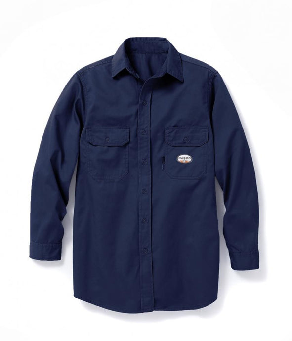 RASCO NAVY BLUE FR UNIFORM LONG SLEEVE WORK SHIRT - FR1303NV