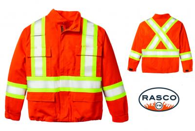 RASCO MEN'S HI VIS WORK JACKET CSA 9 OZ WESTEX ULTRASOFT® HRC 2 FLAME RESISTANT UNLINED BOMBER - FR7005